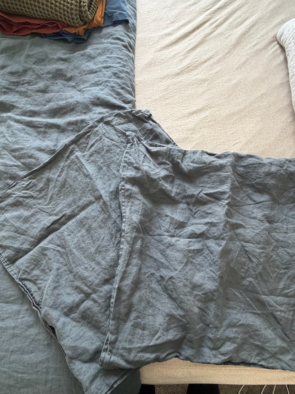 Zara Home Slate Blue Linen Pillow Sham